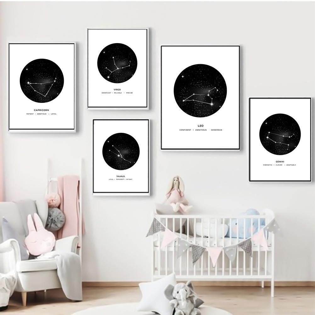 Constellation wall art canvas poster Nordic minimalist Geometric Astrology room decorated canvas