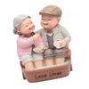 Sweet Loving Old Couple Figurine Resins Decoration for Wedding Anniversary Gift