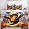 3pcs Cute Bat Halloween Print Bedding Set Soft and Comfortable, Suitable for Use in Bedrooms and Guest Rooms.N024