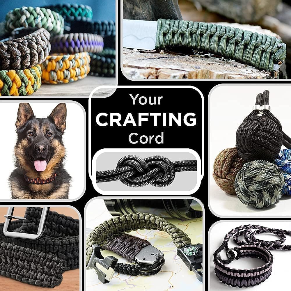 100ft 4mm Paracord Rop Utility Parachute Cord for Crafting, Tent, Camping, Clothes line, Hiking, Fishing