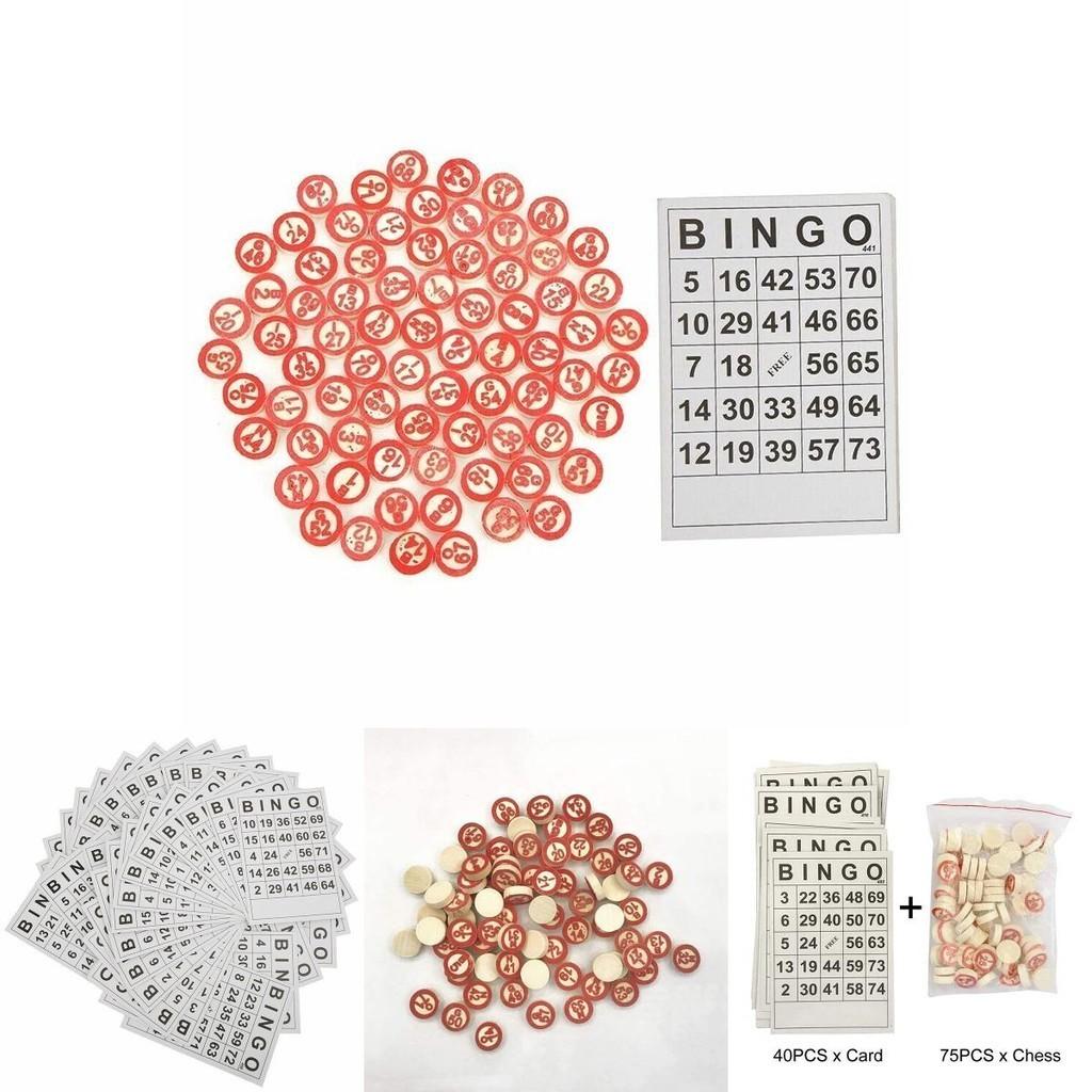 40+75 Bingo Unterhaltungsset für Kinder mit 40 Bingokarten und 75 Markern