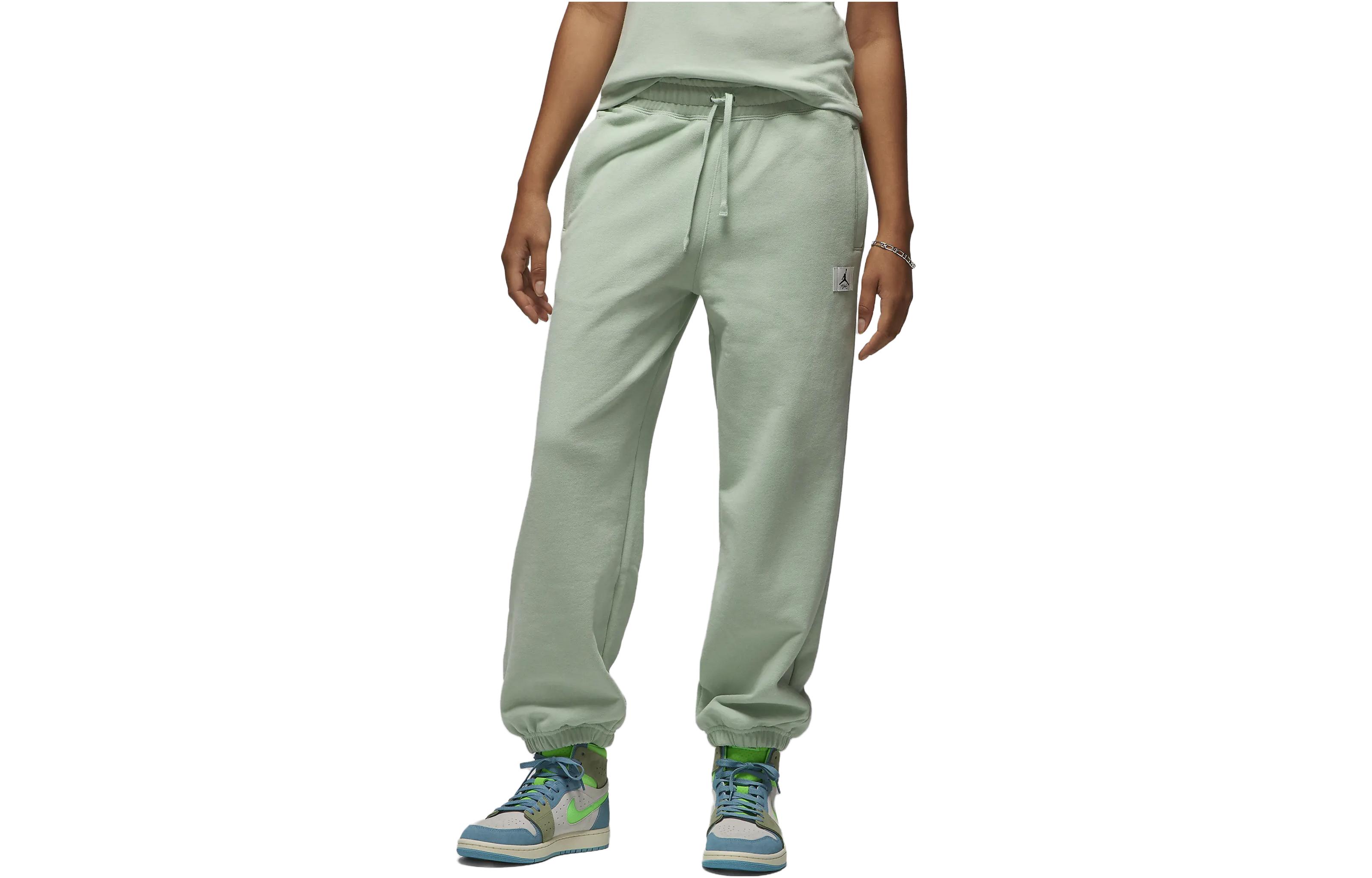 Jordan Flight Casual Pants Women s Light Green Moderate Cuffed Pants DQ4607-321 XL