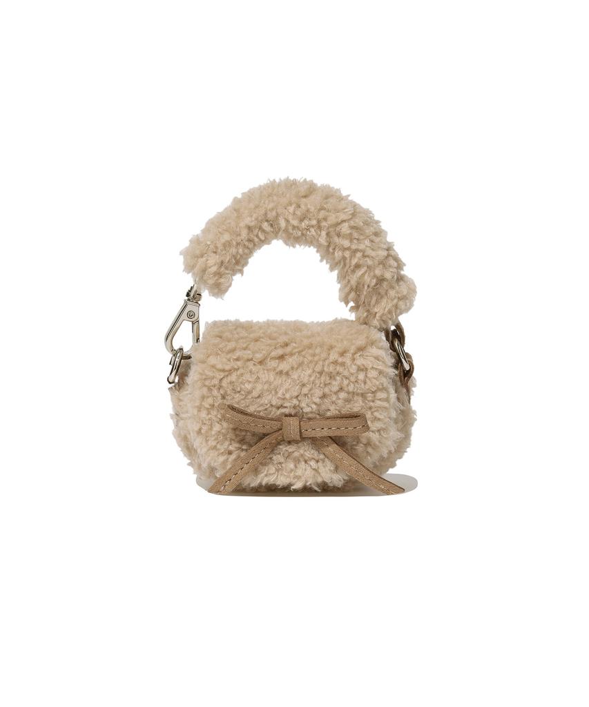 Covernat Woman Clover Heart Fluffy Pouch Beige
