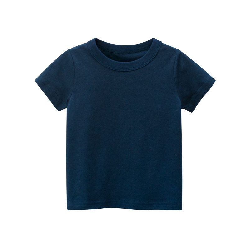 27Kids round Neck No Pattern Children's 9-Color Short-Sleeved T-shirt