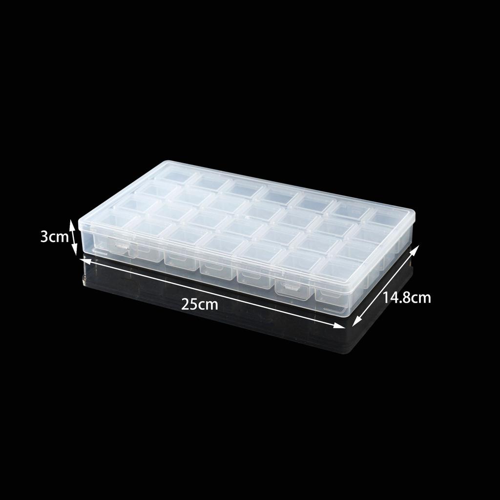 Set Box (1 + 28) Transparent Plastic Box Can Be Split Independent Grid Parts Box Loose Beads Letter Beads Classification Portable Box