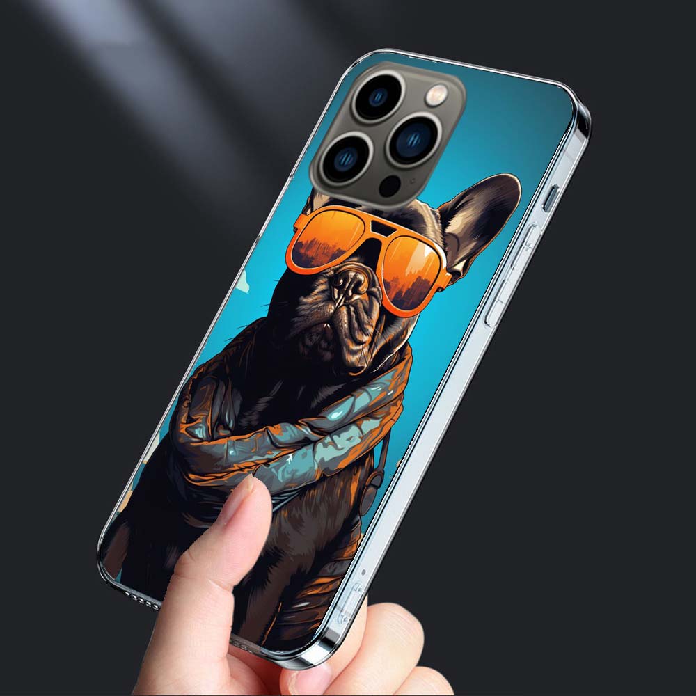 French Bulldog Dog Pug Phone Case For Iphone 16E 15 Pro 14 Plus 17E 16 17 Pro Max Air 11 12 13 Mini Shockproof Capa Cute Cove
