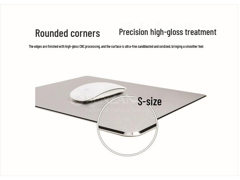 Aluminum Alloy Metal Gaming Mouse Pad 300x240mm for MAC