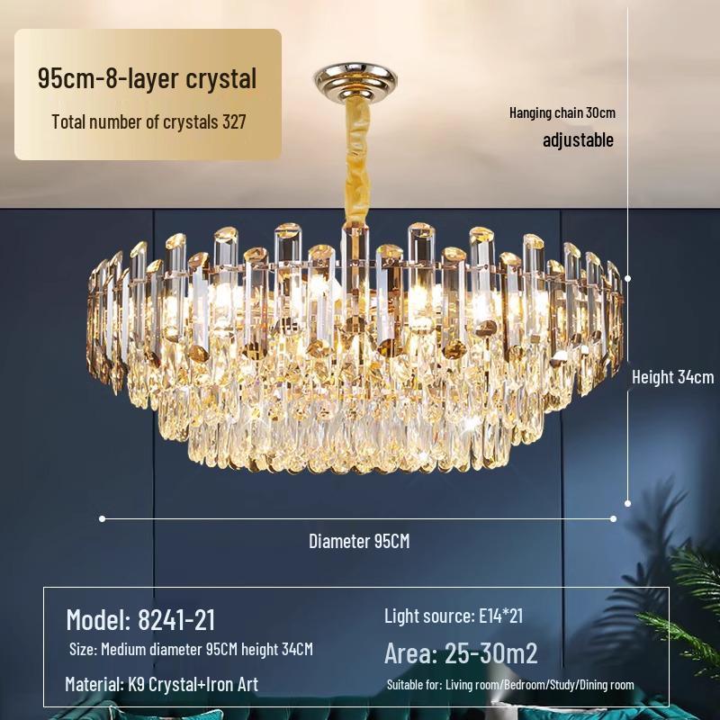 2025 Modern Crystal Chandelier: Minimalist Luxury Light for Living Room, Dining Room, and Bedroom