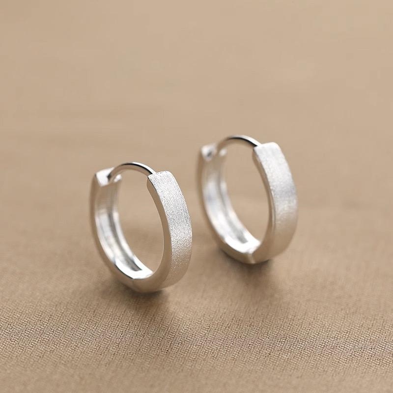 

925 Silver Vintage Shinning Round Earrings For Women Trendy Earring Jewelry Prevent Allergy Party Accessories Gift