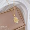 Gold Plated Maria Necklace Cubic Zircon Heart Choker For Women Mary Titanium Steel Chain Religious Jewelry