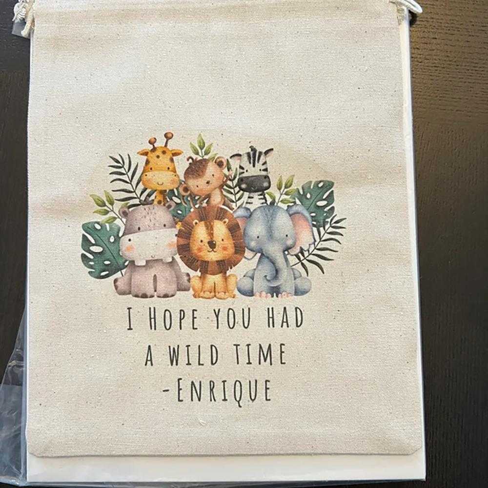 Personalized 5/10/20Pcs Jungle Safari Birthday Party Favor Bag Baby Shower Girl or Boy Kindergarten NewBorn Back To School Decor