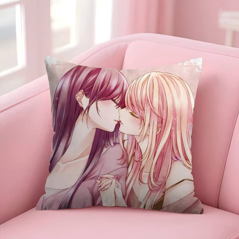 Anime citrus girl  Pillow Cushion Cover Pillowcase Living Room Sofa Home Decor Customized