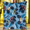 Truck Theme Printed Blanket - Perfect for Couch, Bed, Travel & Outdoor Use | Machine Washable, Cozy & Durable.