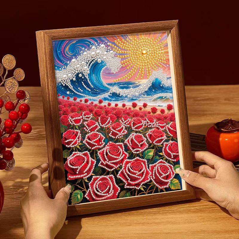 Flower Diy Pearl Painting Handmade Creative Table Decoration Painting Dream Castle Diamond Sticker Primary School Handicraft Class Z036