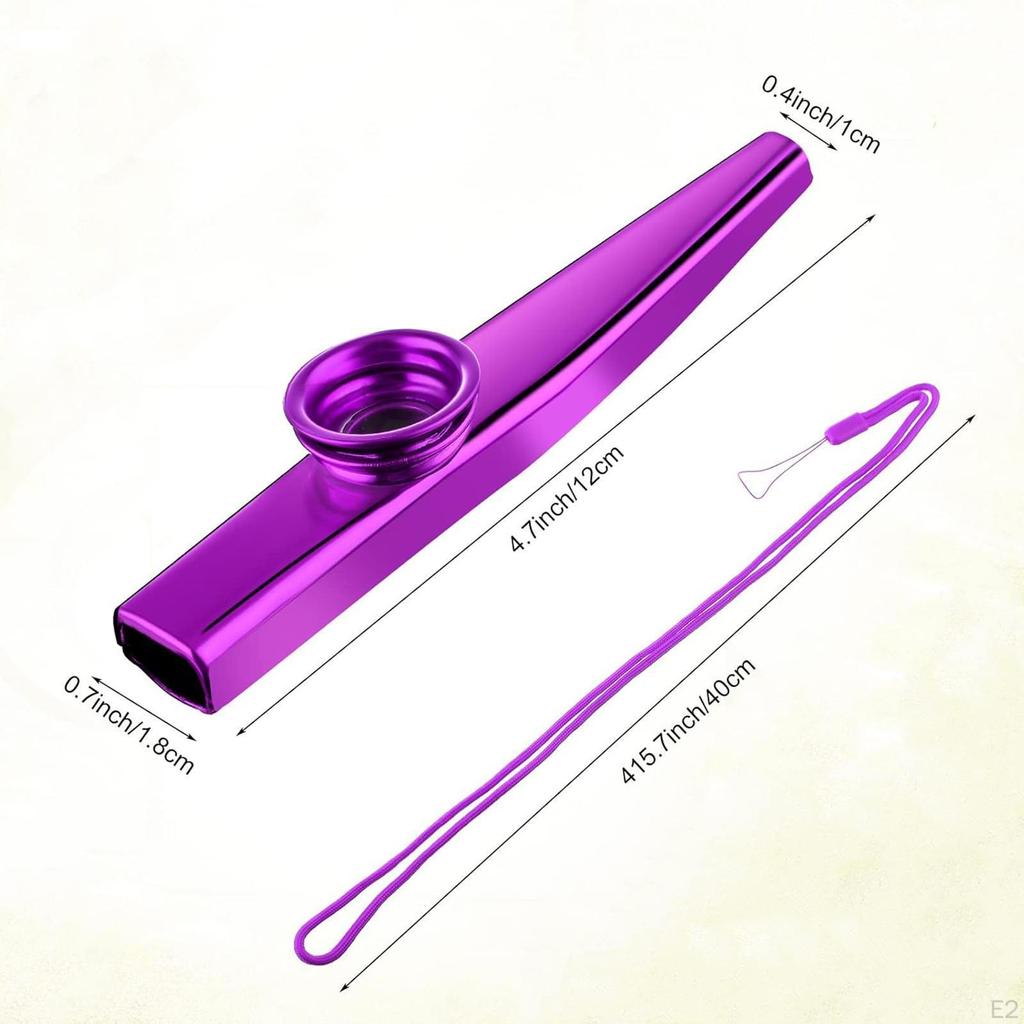 24 stück Metall Kazoos Musical Instruments Aluminium Legierung Geschenk Tragbare Mund Flöte Kazoo für