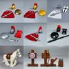 Peças MOC Castelo Medieval Cavaleiro Flecha Figuras de Ação Guerreiro Espartano Blocos de Construção Romanos Acessórios Brinquedos para Crianças Presente