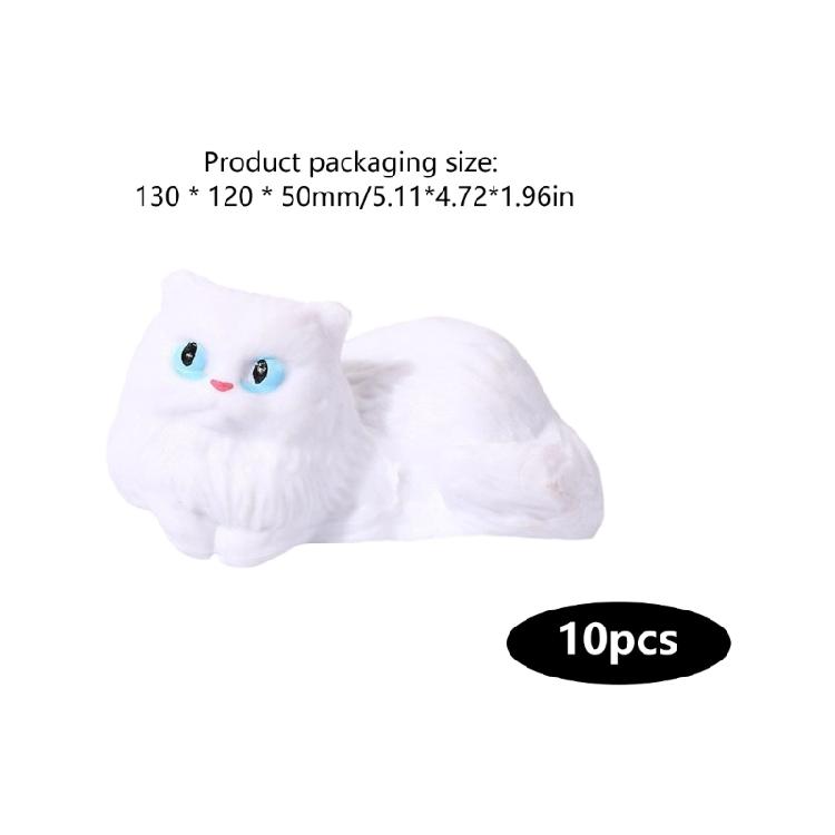 6Pcs Miniature Cats Figurines Resin Animal Ornaments For Desktop Shelf and Computer Monitor Car Dashboard Displays