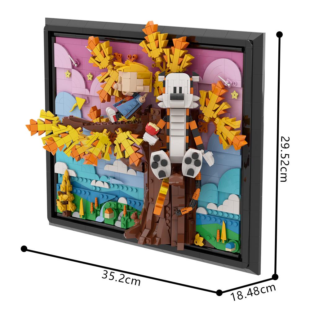 Gobricks MOC Calvined and Hobbes Bricks Model Calvined and Hobbes Cartoon Tiger Building Blocks Toys Gift