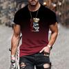 Versatile Casual 3D Men's Gradient T-shirt Summer O-neck Comfortable Breathable Short-sleeved Loose Top Oversized Men's XS-6XL