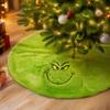 Green Plush Christmas Tree Skirt, Fuzzy Holiday Decoration for Festive Christmas Home Decor