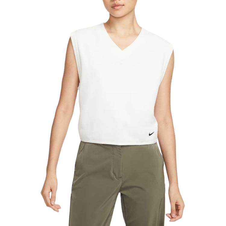 Nike Clothing Knitwear Women s White V Neck Moderate IH0940-133 L