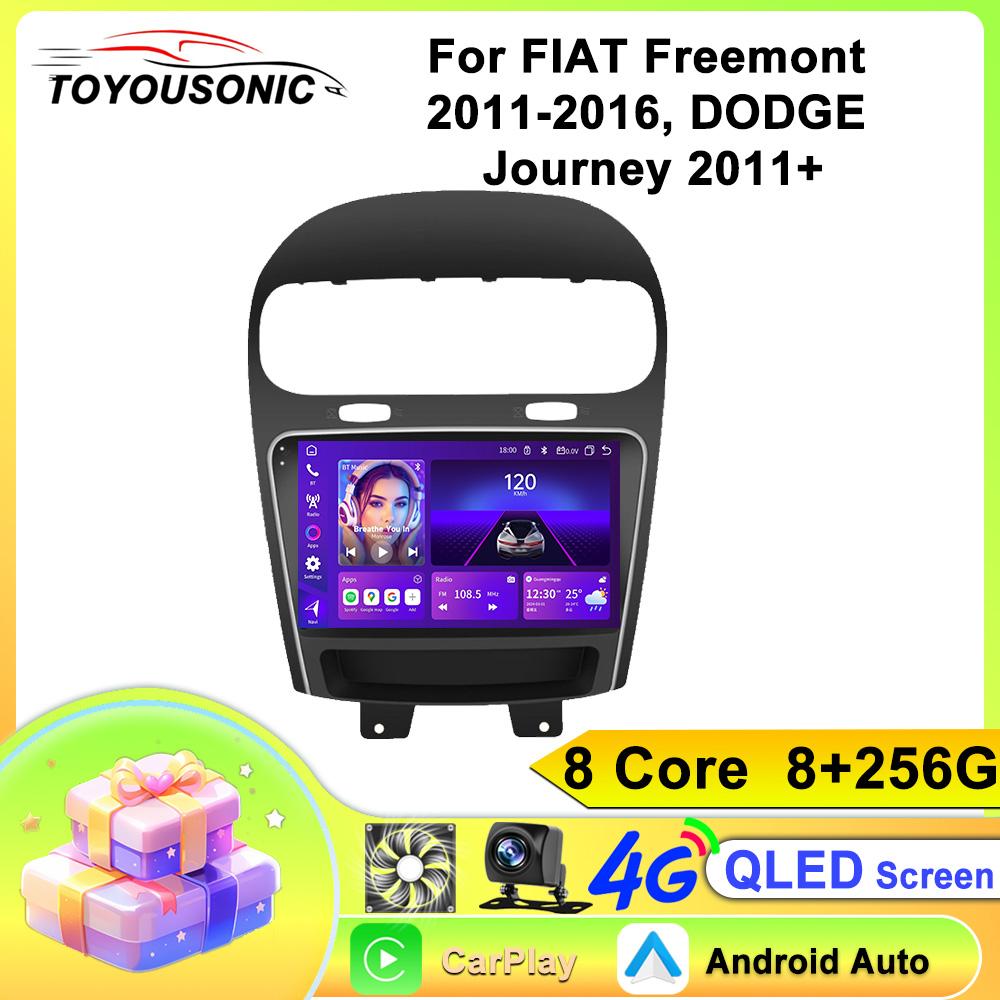 For FIAT Freemont 2011-2016, DODGE Journey 2011+ Navigation GPS Android Car Radio  Multimedia Player Stereo wifi+4G Carplay auto video