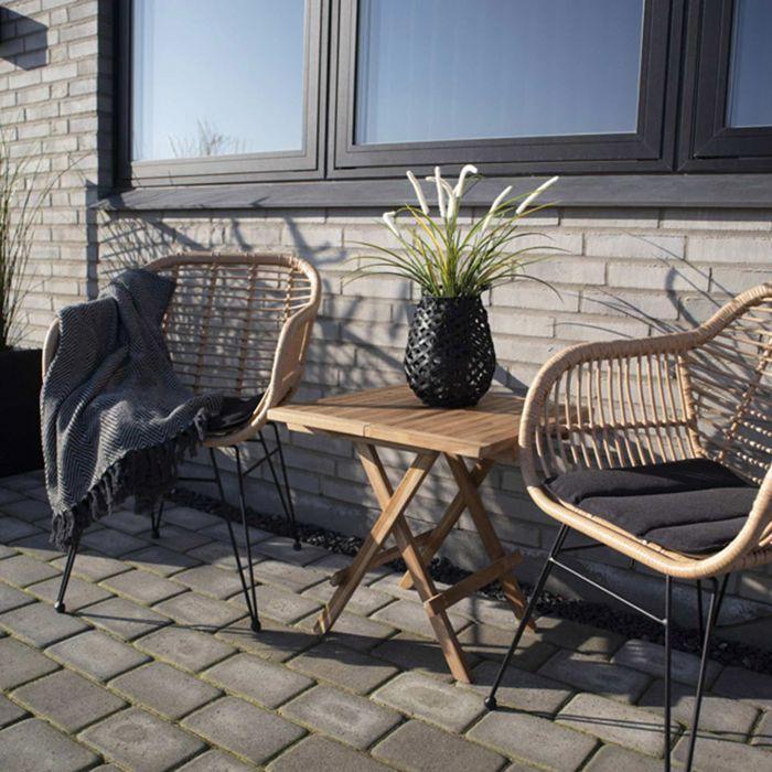 Fauteuil de jardin - HOUSE NORDIC - TRIESTE - Beige - Lot 4 - Résistant extérieur