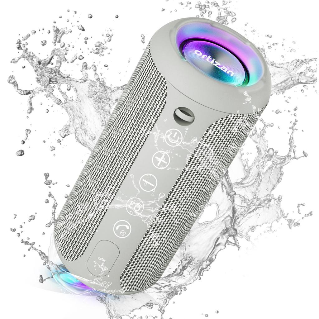 רמקול בלוטות' נייד Ortizan X8 X10 Pro עם סאונד סטריאו 40W, בס עשיר, עמיד במים IPX7, 30 שעות זמן נגינה, אורות בצבעים מעורבים, 3 מצבי EQ