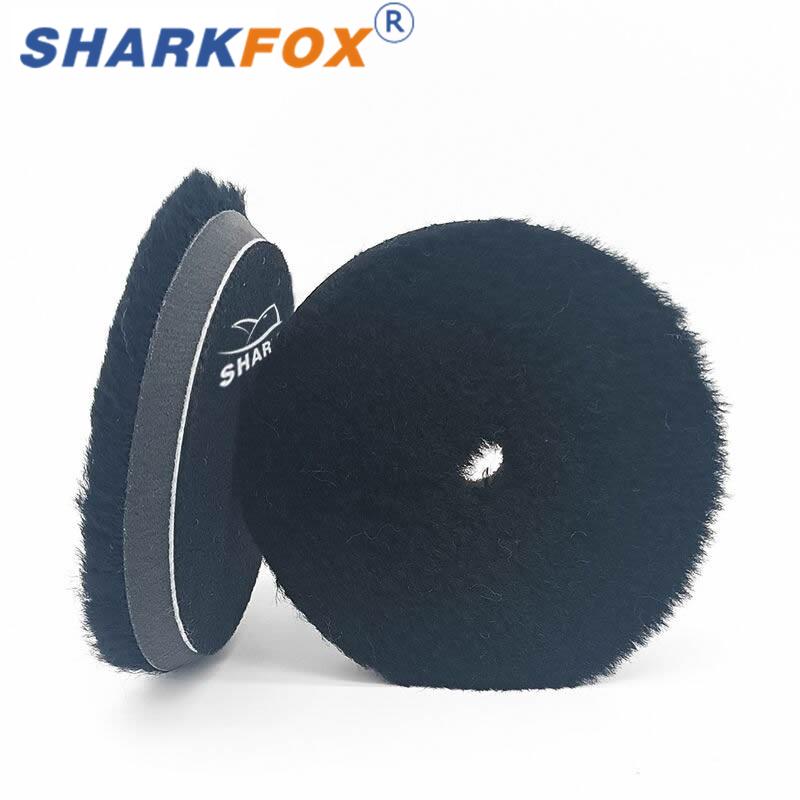 Sharkfox 5/6 Inches Natural Long Fur Wool Polishing Pad for Wax Compound Cutting and Scrach Remove Disc Buffer Pad for Car Care