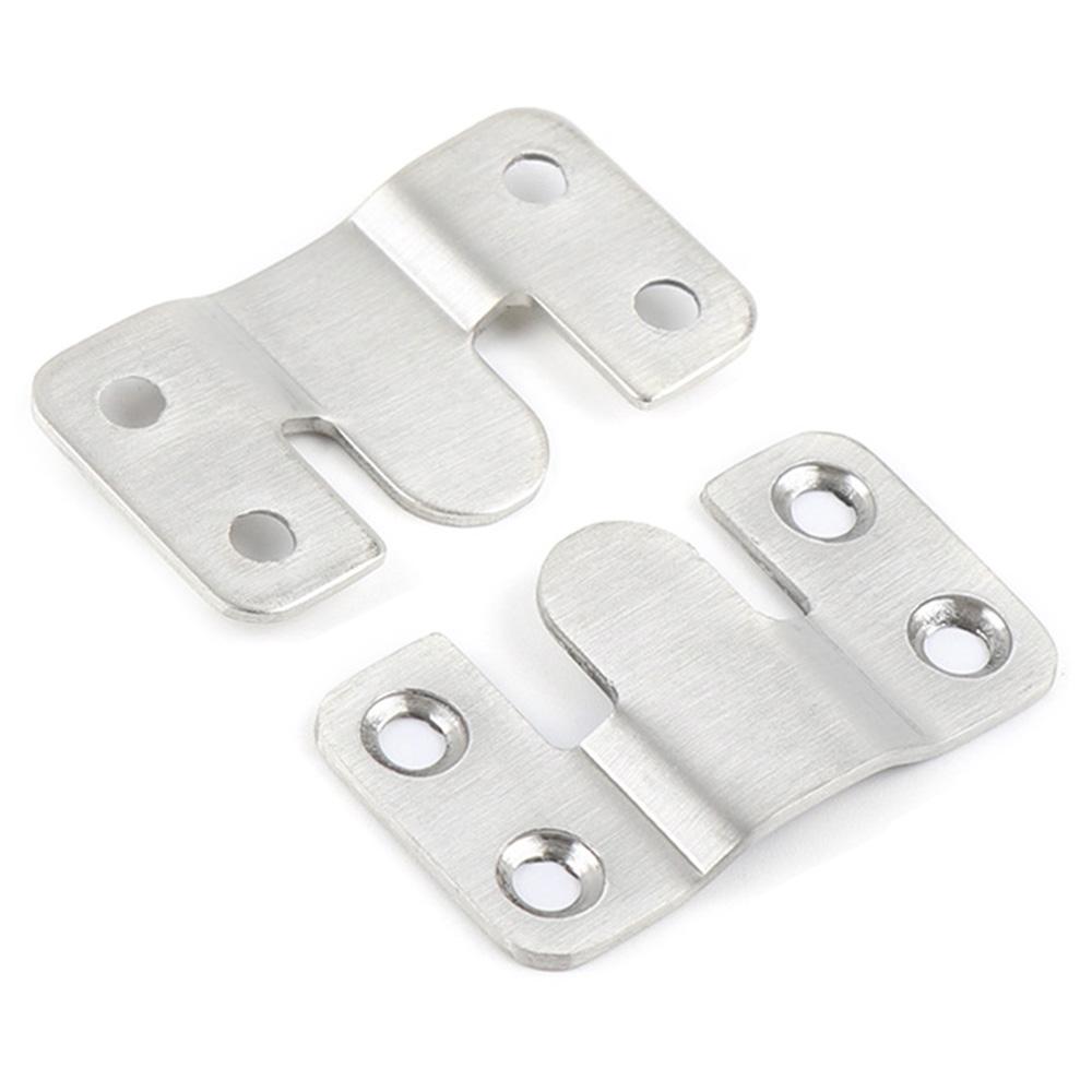 1 Pair Size L Interlocking Photo Frame Hanging Buckle Stainless Steel Furniture Connector Hanger