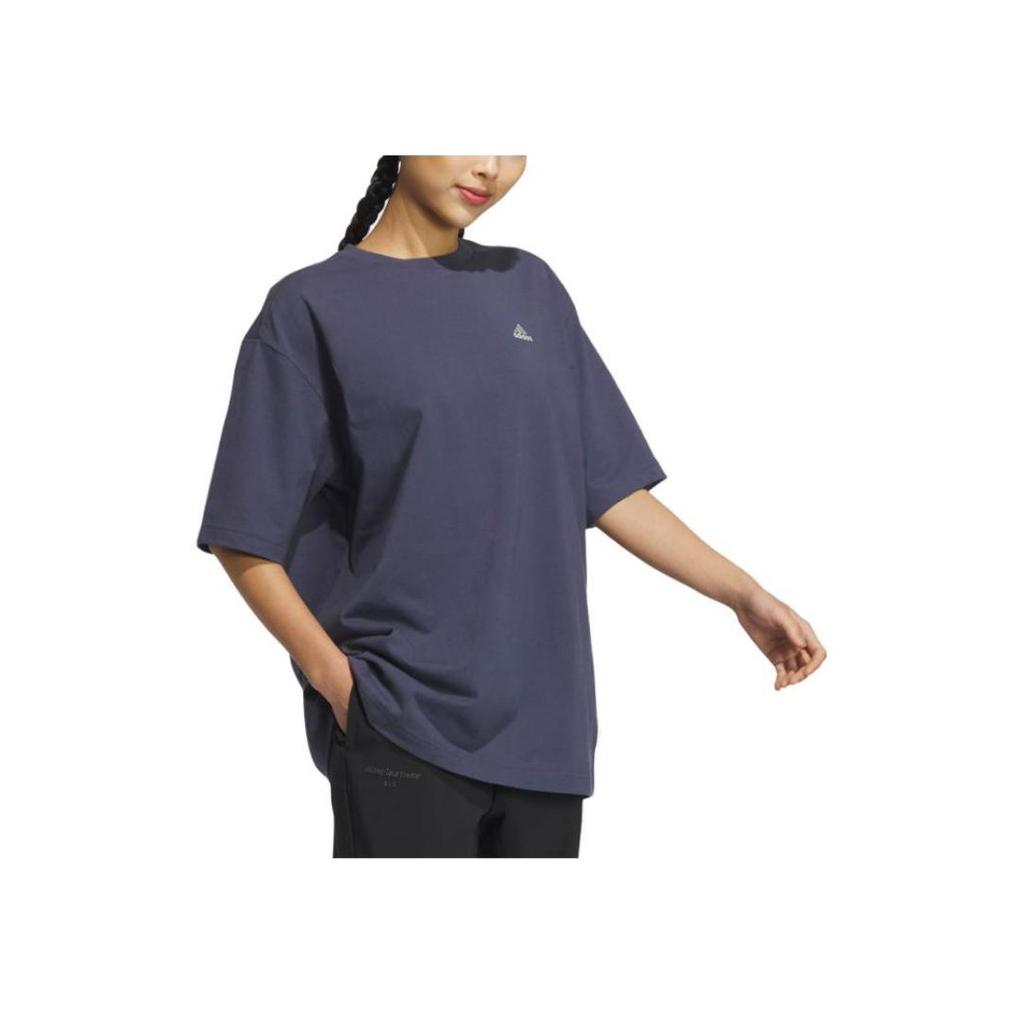 Adidas Alphabet Print Sports Casual Short Sleeve T-Shirt Women Tops Teal IS7407