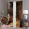 Charming forest library printed curtains, suitable for home decoration in bedrooms and living rooms