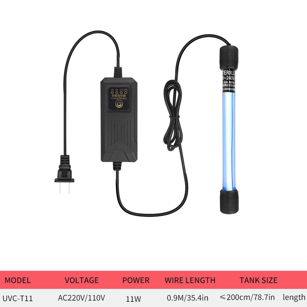 Cross-border Timer UV Sterilizer Lamp Submersible Sterilization Lamp for Fish Tank Ultraviolet Disinfection Lamp for Fish Pond and Aquarium