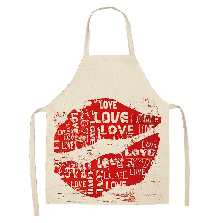 Nail Polish Lipstick Kitchen Cotton Linen Apron Bib Home Cleaning Ladies Cooking Picnic