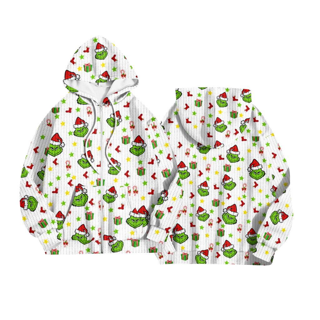 Women's Fashion Jacket Casual Printed Long-sleeved Hooded Cardigan Sweatshirts