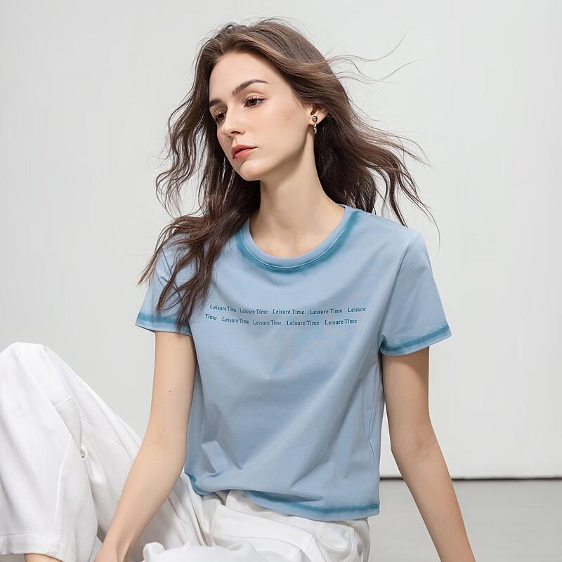 Demana Ombre Letter Print Women s T-Shirt S