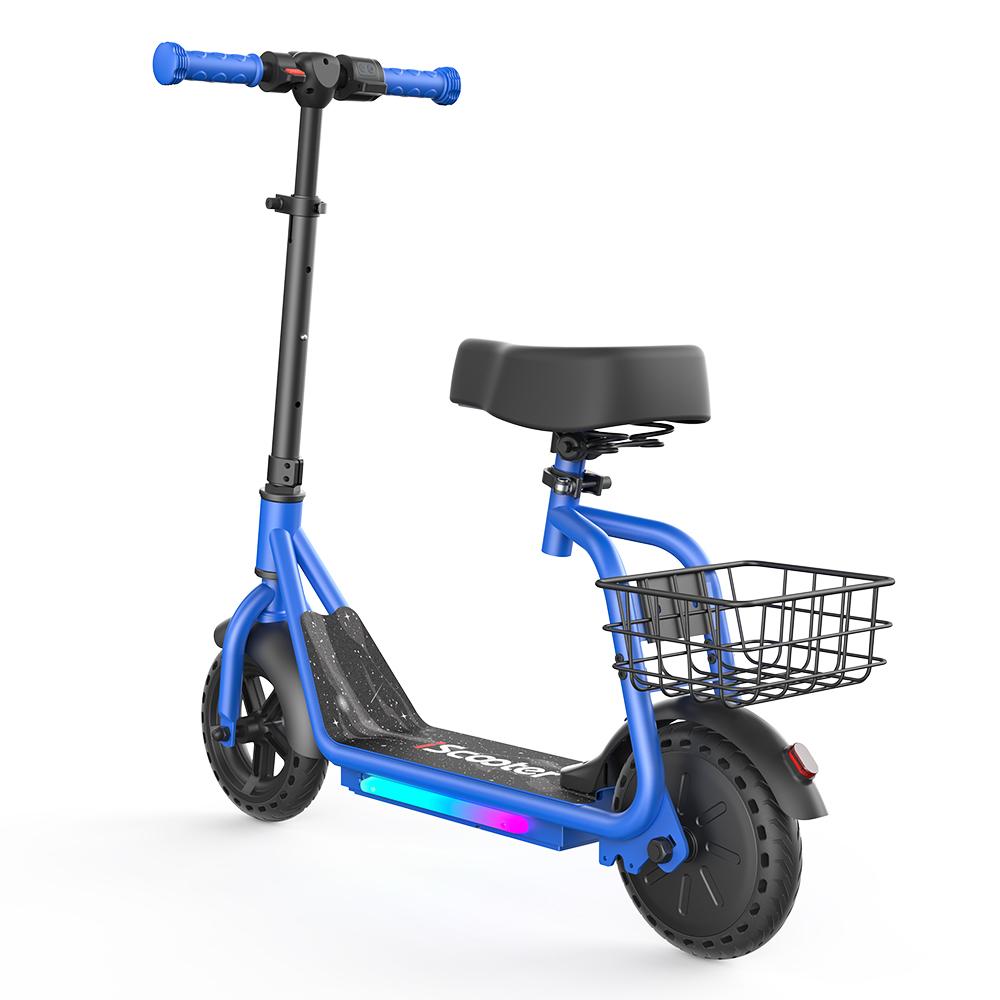 iScooter IK7 Kids Electric Scooter 250W 4.5Ah 8.5''Tires Removable Seat APP Control 3-Speed Rang 11-15KM Electric Scooter for Kids