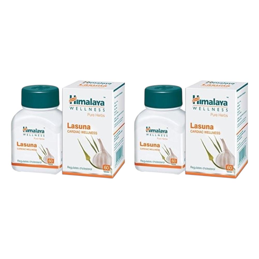 

Himalaya 2 x Pure Herbs Lasuna Cardiac Wellness 60 Tablets 250mg 60Pack for Heart Health and Cholesterol Support Total 120 Tablets