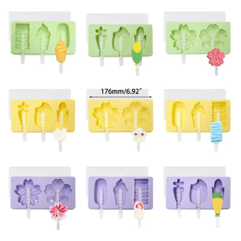 DIY Handmade Silicones Ice Creams Molds User Friendly Popsicles Molds Dessert Freezers Juice Ice Tray Molds