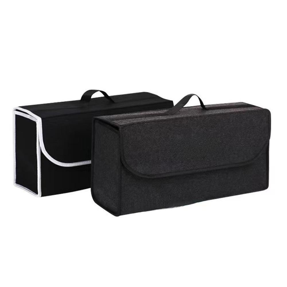 

Car Trunk Organizer Auto Storage Bag With Lid Anti Slip Bottom SUV Car Organizer With Carrying Handle 49x15x23CM армия зеленый