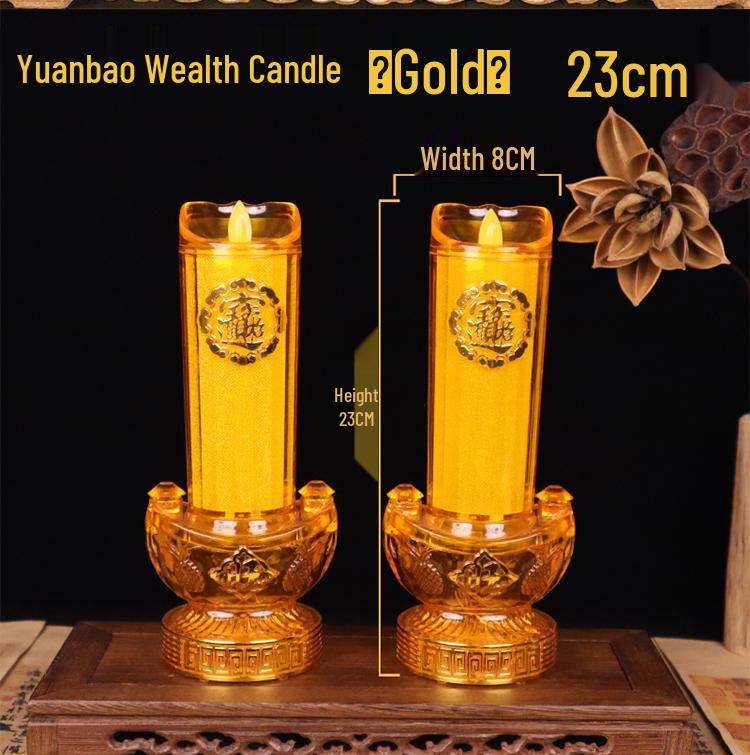 LED Electric Candle Light - Battery & Plug-in, Ideal for Home, Buddha Offering, or God of Wealth Lighting.