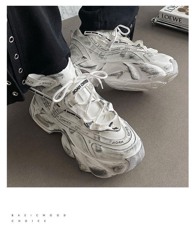 Z Brand Men's 2025 Height-Boosting Retro Sneakers - Breathable, Casual, Autumn Dad Shoes with Thick Soles.