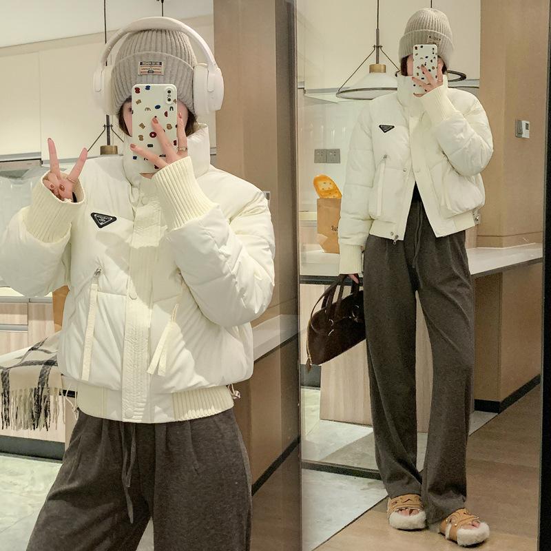 

Cotton clothes women s short winter new winter fashion loose thickened design small cotton clothes jacket M белый