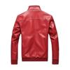 Herren Frühling Herbst Neue Motorrad Lederjacke Baseballkragen Stehkragen Hübsch Lässig Stilvoll Oberteil