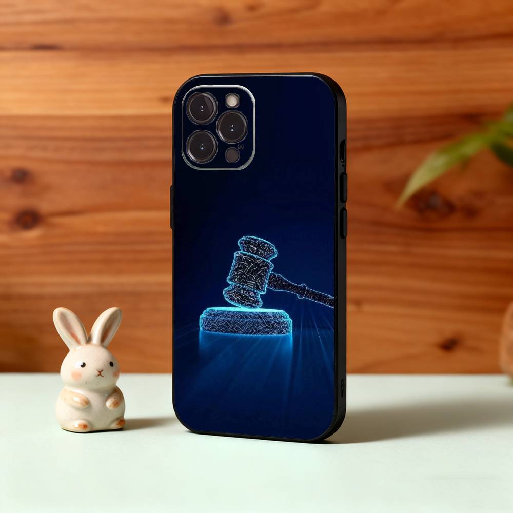 L-Law L-Lawyer J-Judge J-Justice Phone Case For iPhone17,16,15,14,13,12Plus,Pro Max,XS,5G Soft Silicone Black Cover