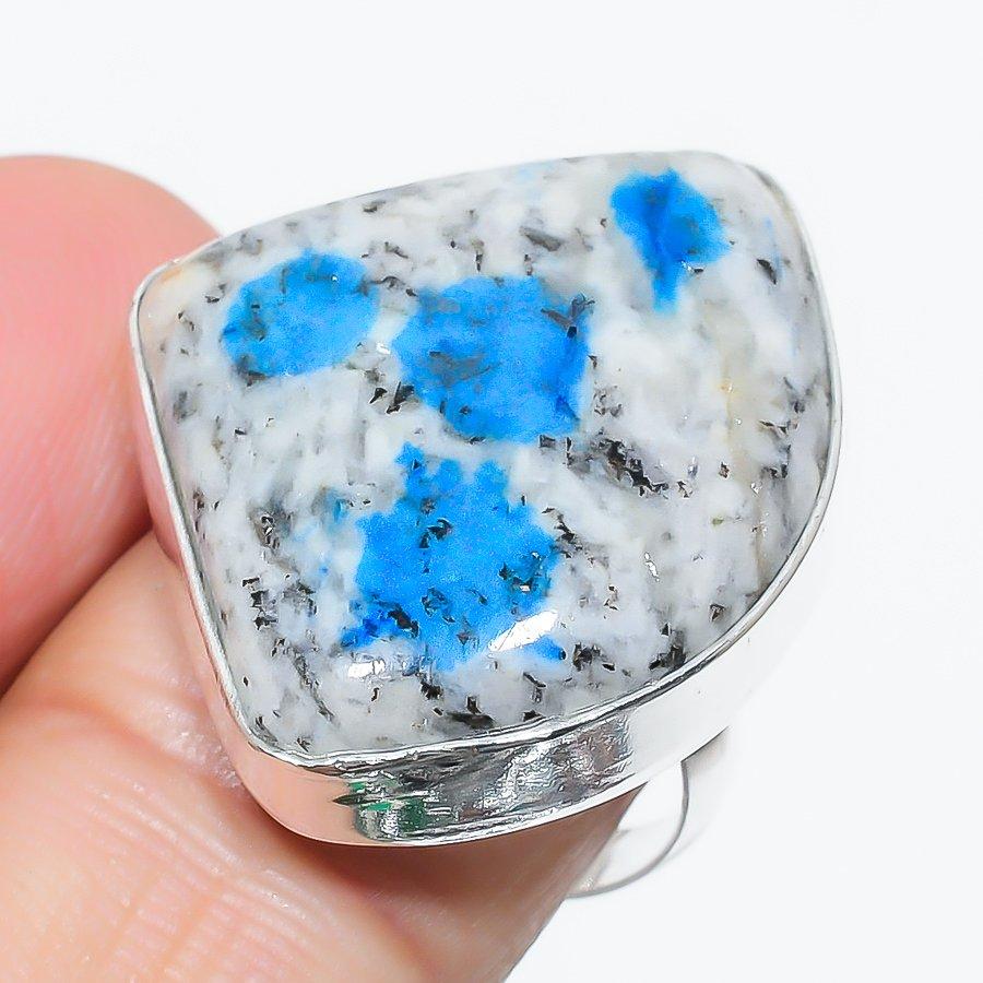 

Natural K2 Blue Azurite Gemstone 925 Sterling Silver Gift Ring Size 8 n3U39