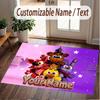 Custom Name Text Crystal Velvet Rug,Five Nights at Freddy’s Soft Plush Decorative Non Slip Floor Carpet