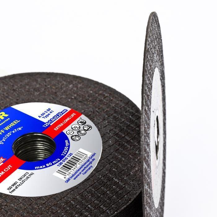 S&amp;r 15 disques 125 à tronçonner pour métal, fer, acier, acier inoxydable. disquex 125 x 1,0 mm