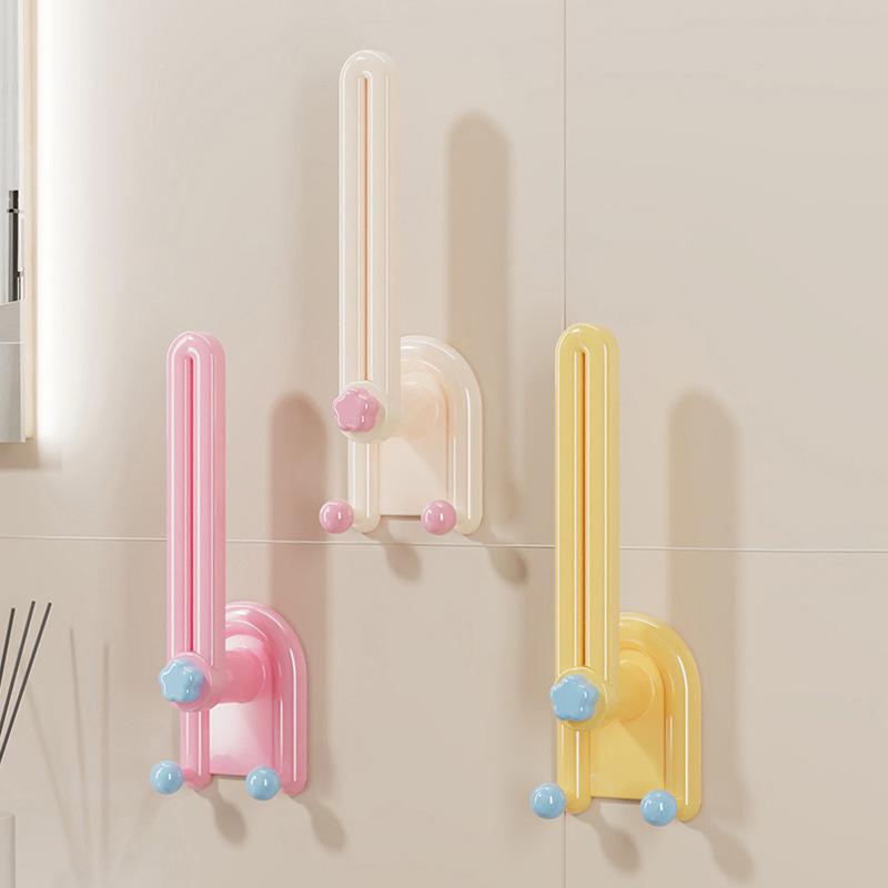 No-Drill Multifunctional Hair Accessory Storage Rack, Bathroom Adhesive Hook for Kids Headbands Hair Ties Jewelry Organizer