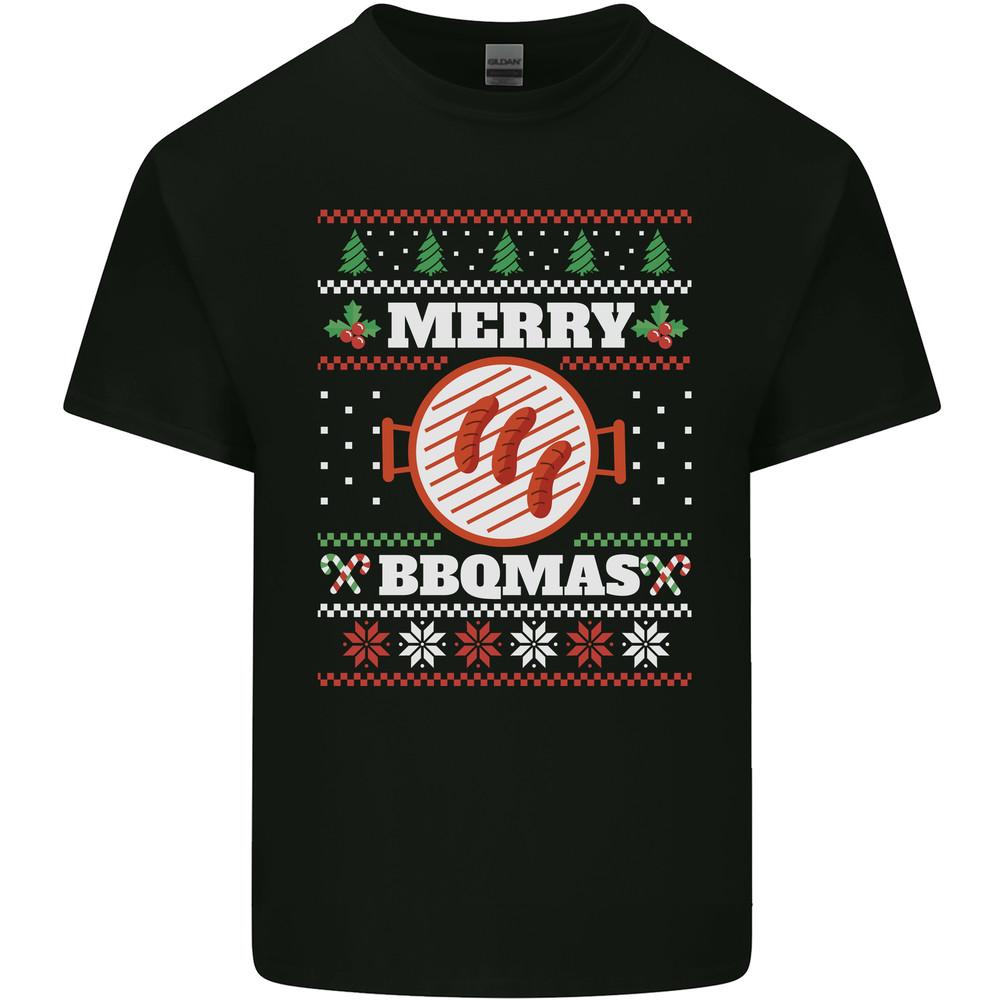 Merry BBQMAS Funny Christmas BBQ Xmas Mens Light Cotton T-Shirt Unisex T-Shirt S